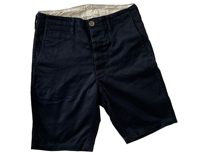 visvim Shorts Chino Ultra Deep Navy Realizzato in Giappone Nero Blu navy