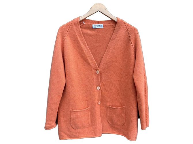 Brunello Cucinelli Kaschmir Strickcardigan Orange