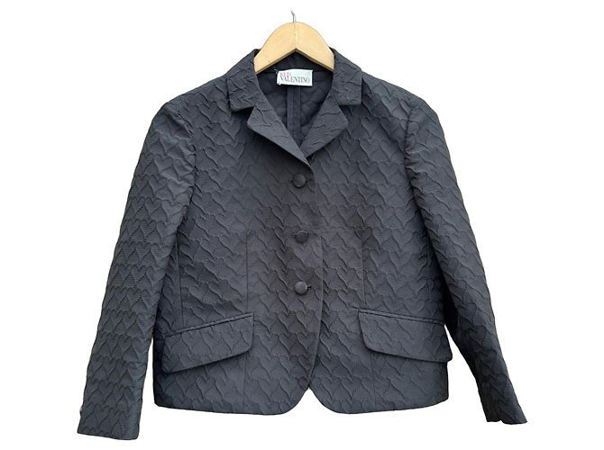 Red Valentino Herzmuster Steppjacke Schwarz