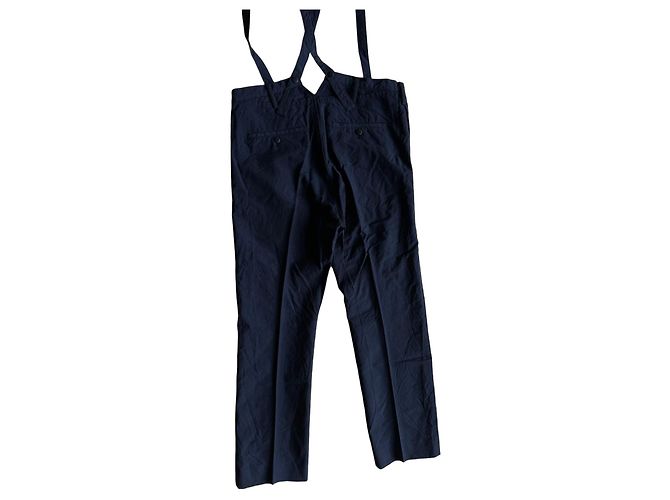visvim Pantaloni Travailler Braces Blu Scuro