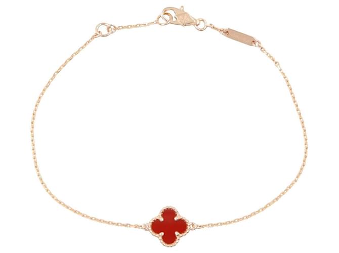 Pulseira Sweet Alhambra em cornalina Van Cleef & Arpels Vermelho Dourado 