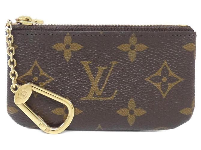 Louis Vuitton Monogram Pochette Clé Coin and Key Case Brown