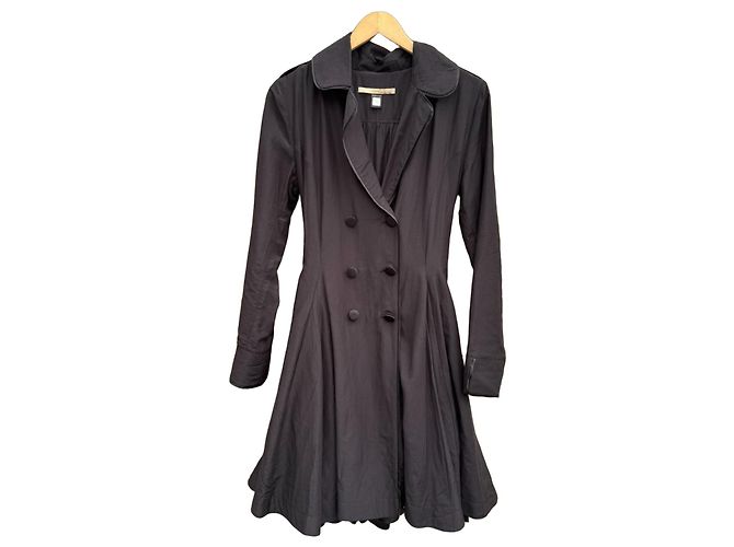 Autre Marque Class Roberto Cavalli Vestido Trench de Mezcla de Algodón Negro