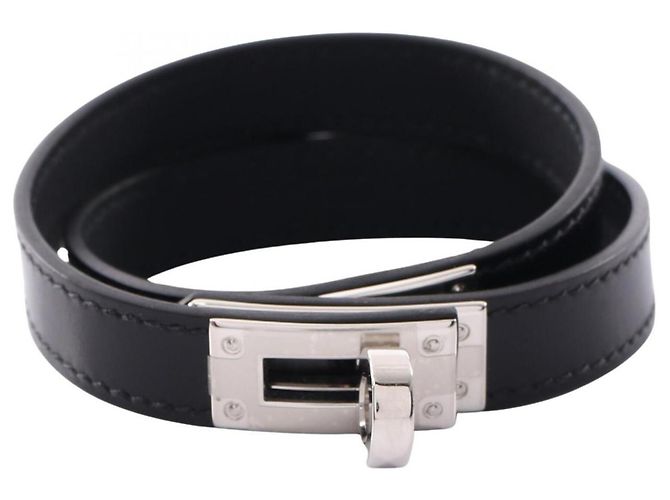 Hermès Bracciale Hermes Kelly Double Tour Nero Argento 