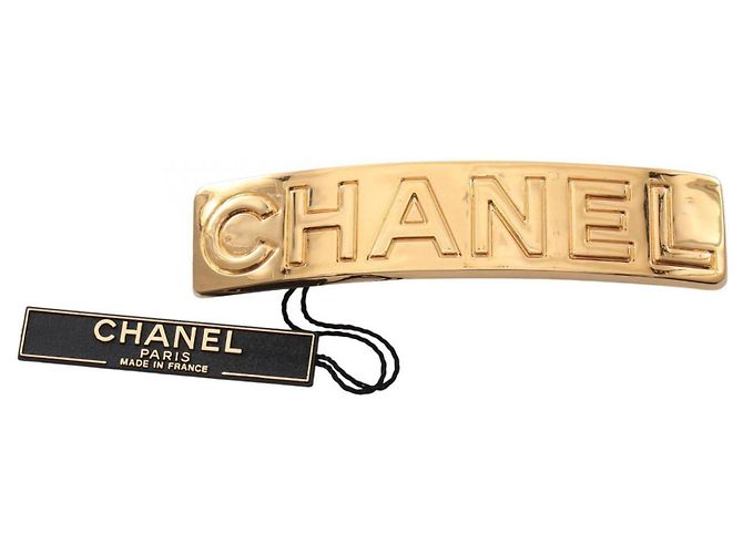 Barrette Logo Chanel placcata oro D'oro