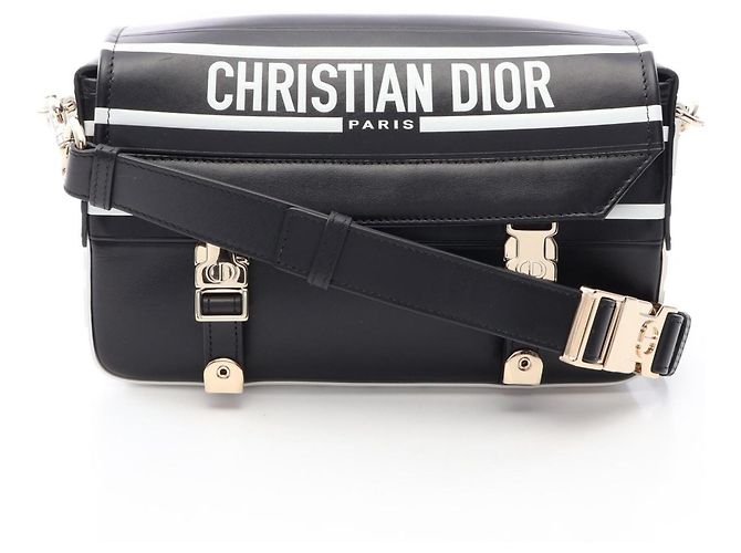 Borsa a tracolla Christian Dior Diorcamp Nero Bianco