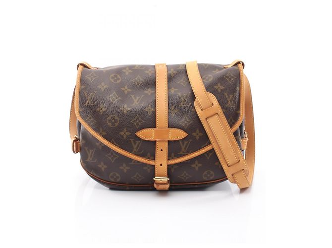 Borsa a Spalla Louis Vuitton Saumur 30 Monogram Marrone