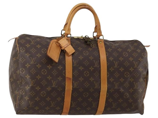 LOUIS VUITTON Monogram Keepall 50 Boston Bag M41426 LV Auth 187419A Monograma