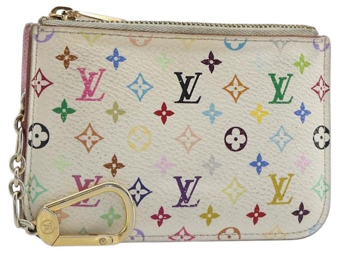 LOUIS VUITTON Monogram Multicolor Pochette Cles NM Purse M93734 Auth 187314 White