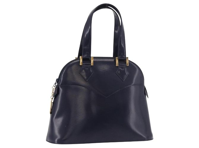Borsa a mano SAINT LAURENT in pelle blu navy e oro Auth 188373 D'oro