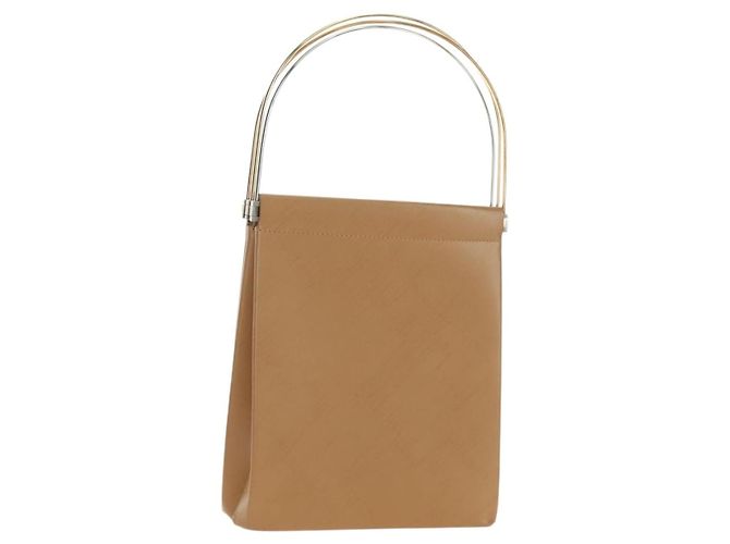 Bolsa CARTIER de couro bege ouro Auth 185857M