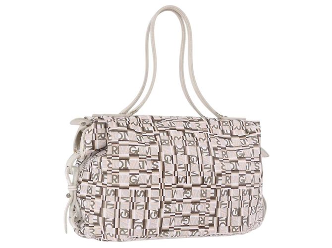 Borsa Salvatore Ferragamo in PVC e pelle bianco argento Auth bs35706