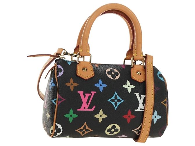 LOUIS VUITTON Monogram Multicolor Mini Speedy Bag Black M92644 Auth 185809SAM Nero