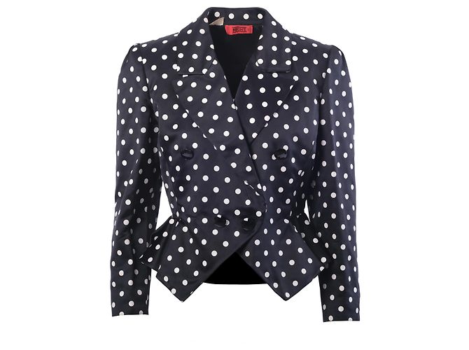 Valentino Night Polka Dot Cropped Blazer Schwarz