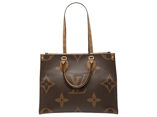 Bolsa Tote Louis Vuitton Monogram Giant Reverse OnTheGo MM Marrom
