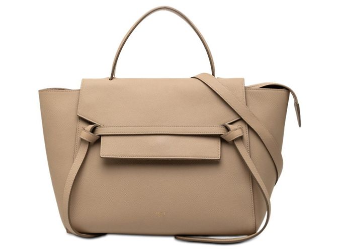 Céline Bolsa Belt Celine em couro bege
