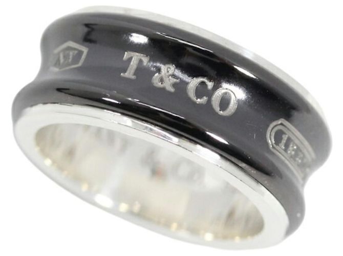 Anillo de banda Tiffany & Co. 1837 en plata negra Negro