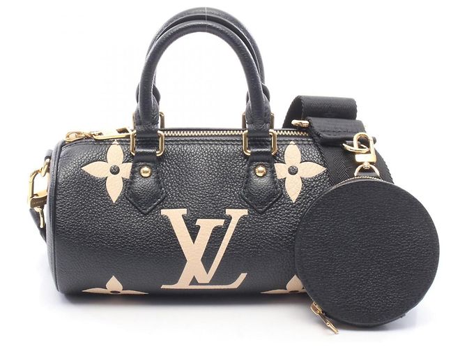 Louis Vuitton Papillon BB Bicolor Monogram Empreinte Handbag Black Beige