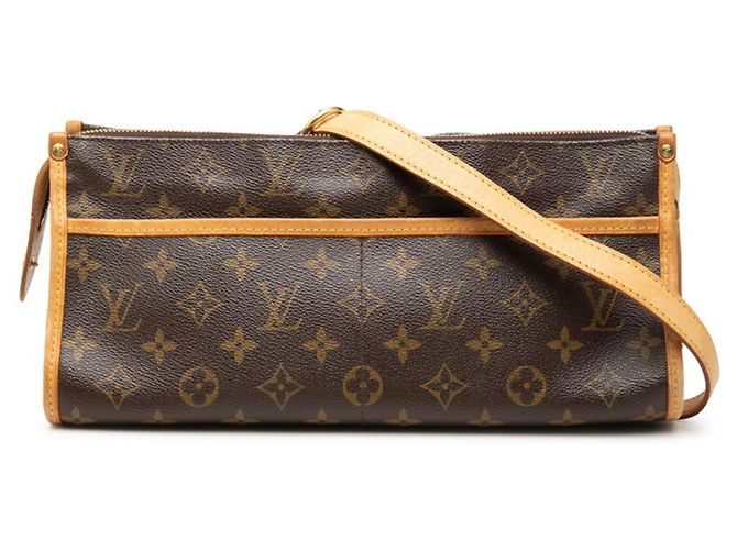 Bolsa de ombro longa Louis Vuitton Monogram Popincourt Marrom