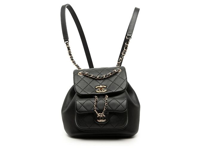 Chanel Matelassé Coco Mark Small Backpack Black