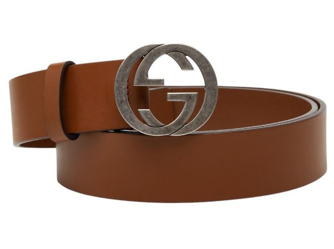 Gucci Interlocking G Brown Leather Belt