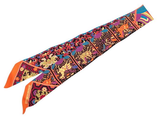 Hermès Sciarpa in seta Twilly multicolore Hermes 