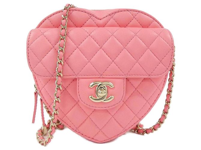 Timeless Bolsa de ombro em couro rosa Chanel AS3191