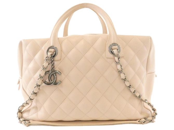 Bolsa Chanel 93971 em couro de vitelo rosa