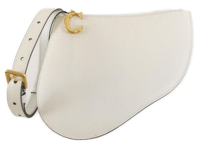 Christian Dior Saddle Schultertasche Weiß