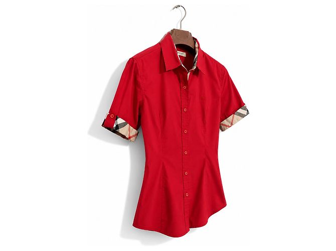 Camicia Burberry London Cotone Rosso Nova Check