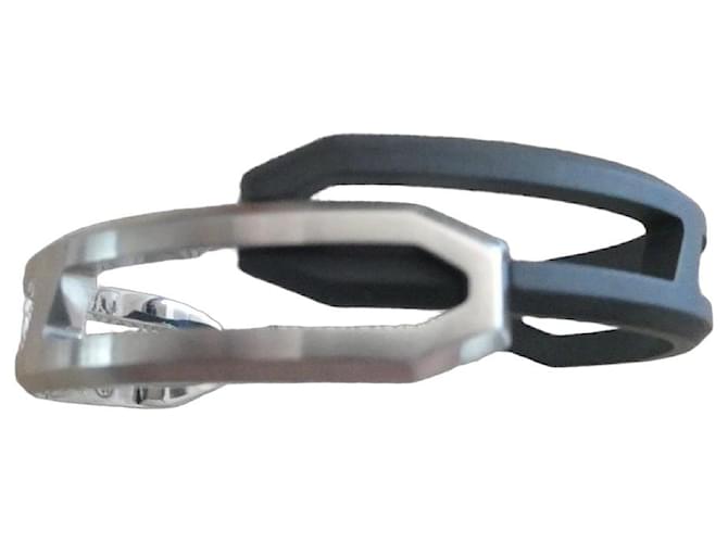 Hermès Play Bracelet Brushed Steel and Black PVD Silvery 