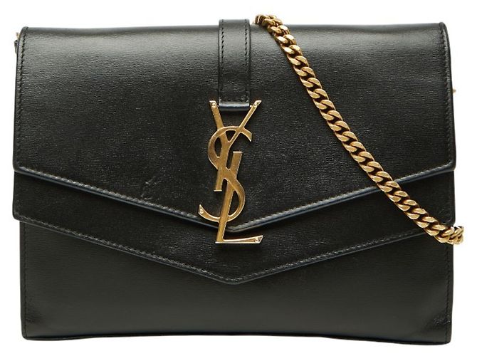 Borsa a tracolla in pelle nera Saint Laurent Nero