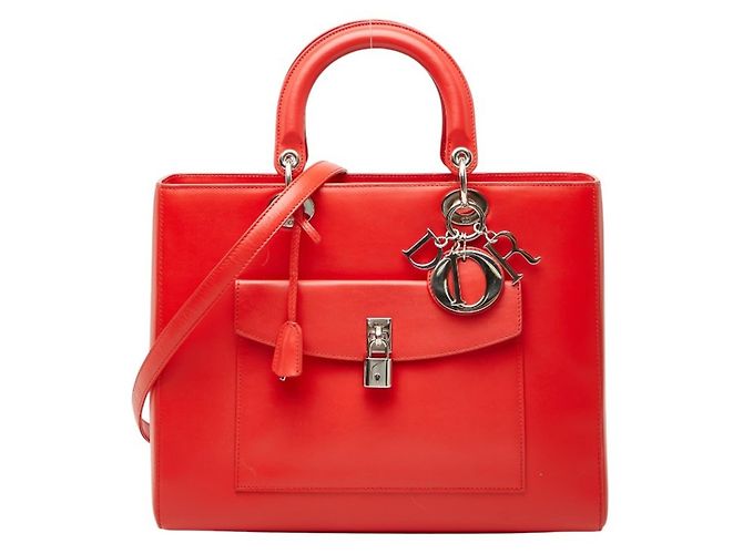 Rote Lederhandtasche Christian Dior