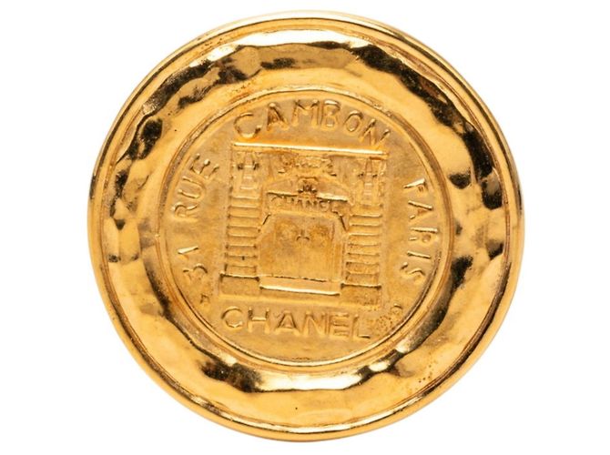 Chanel 31 RUE CAMBON Vintage Gold Brosche Golden