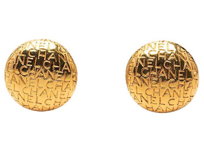Orecchini Chanel Vintage Logo Rotondi D'oro