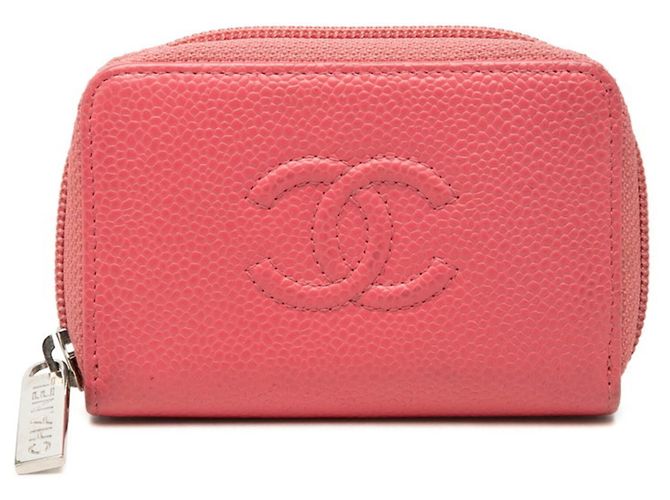 Monedero de piel caviar rosa Chanel
