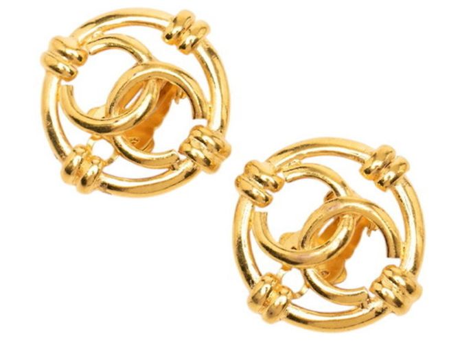 Orecchini a clip Chanel Vintage Coco Mark D'oro