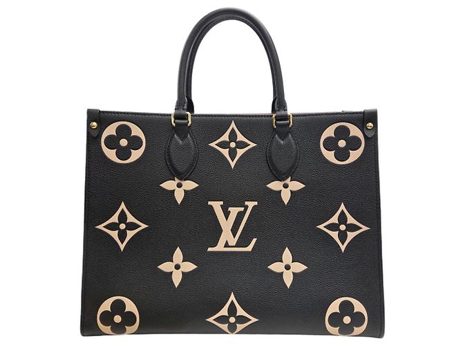 Sac cabas Louis Vuitton OnTheGo MM M45495 Noir Beige