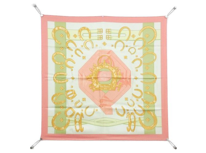 Hermès Hermes PORTE BONHEUR Lenço de Seda Rosa