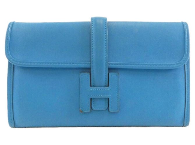 Hermès Hermes Jige Duo Long Wallet Blue