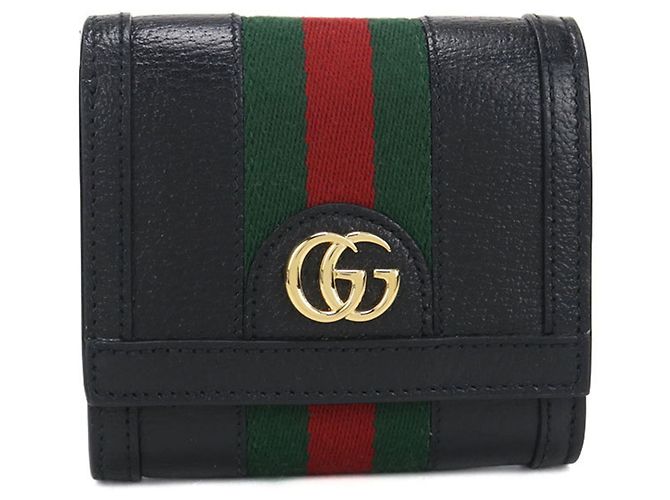 Portafoglio bi-fold medio Ophidia GUCCI Nero