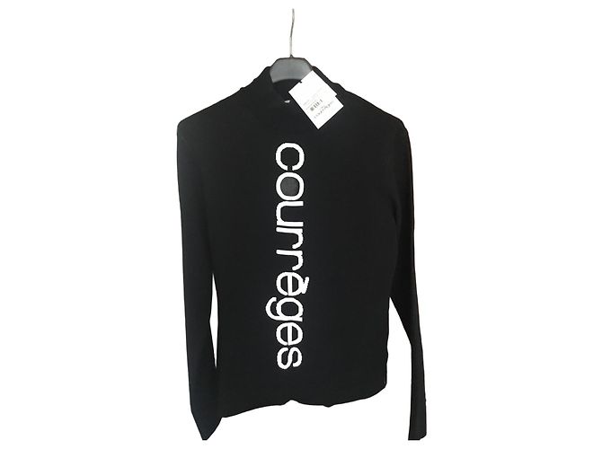 Courreges Courrèges Black Knit Logo Sweater
