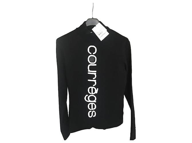 Courreges Courrèges Strickpullover Schwarz mit Logo 