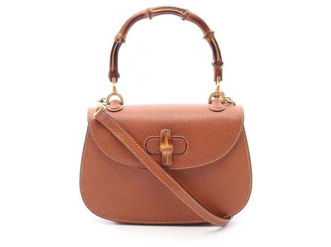 Borsa 2-Way Gucci Bamboo Marrone