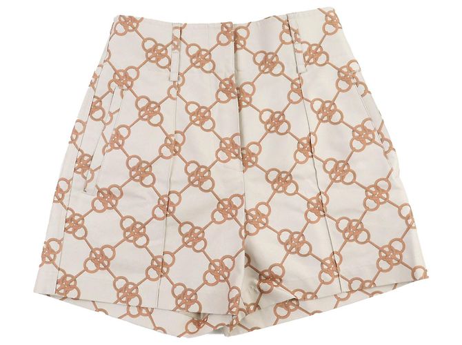 Short de algodão Hermès 34 Marrom Bege