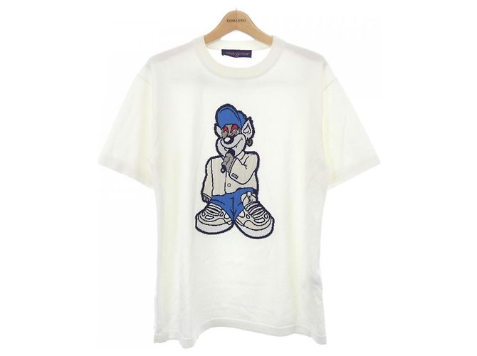 Top de malha de manga curta com gráfico Louis Vuitton Branco