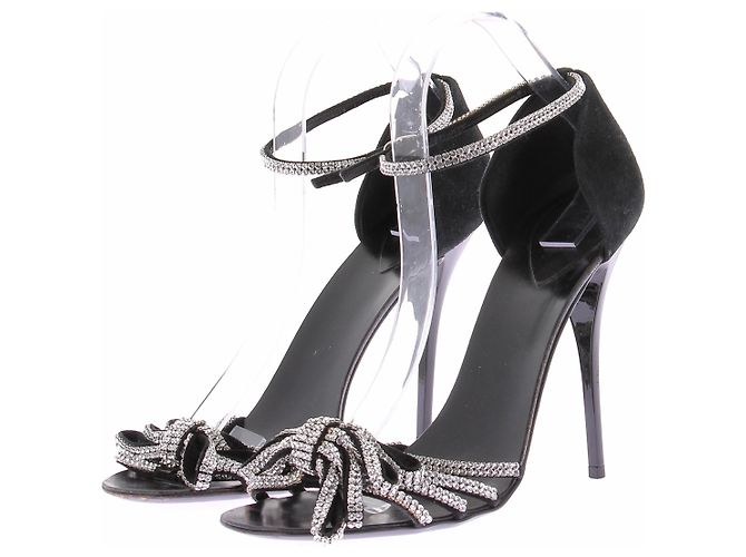 Giuseppe Zanotti Schwarze Sandalen mit Fliege