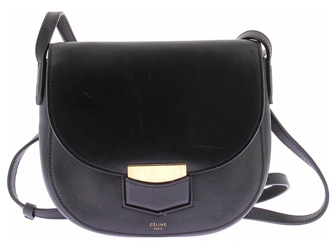 Céline Borsa "Trotteur" in pelle nera Nero