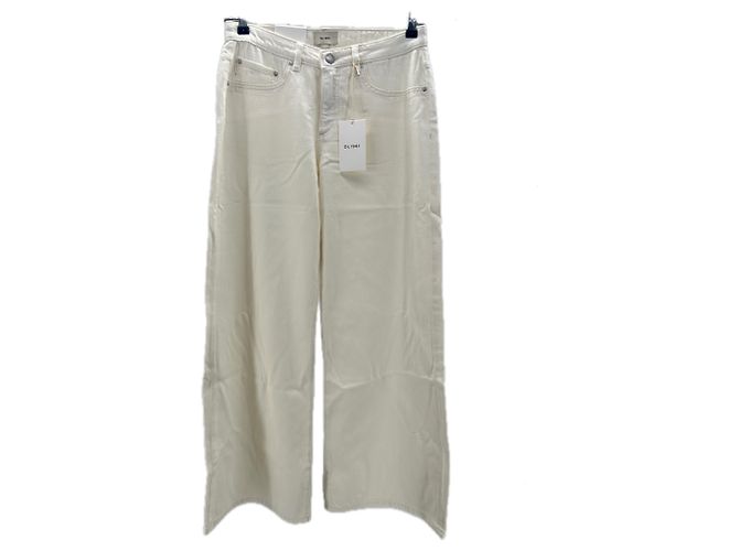 Autre Marque DL 1961 Jeans aus Baumwolle Creme Größe 27 Beige