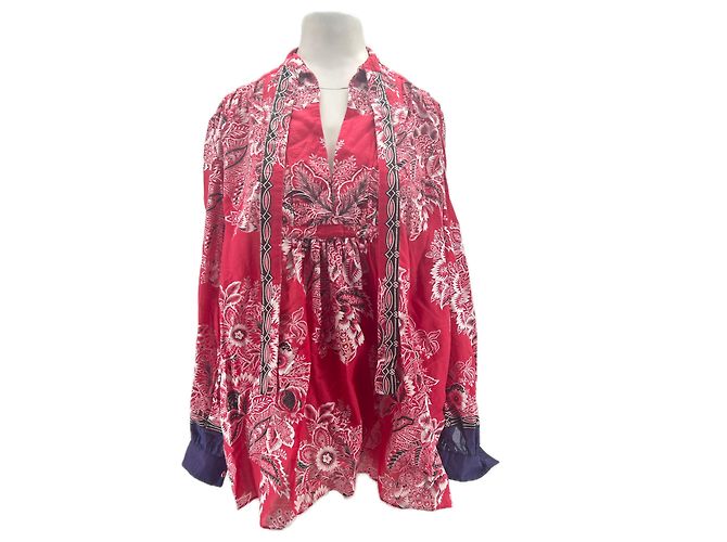 Camicetta Etro rossa in cotone Taglia 40 Rosso